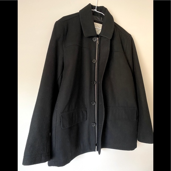St. John's Bay Large Black Wool-Blend Men's Town Coat - New - Picture 8 of 10